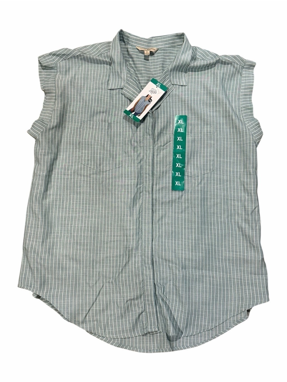 JACHS Girlfriend New York Striped Button Down Blouse XL